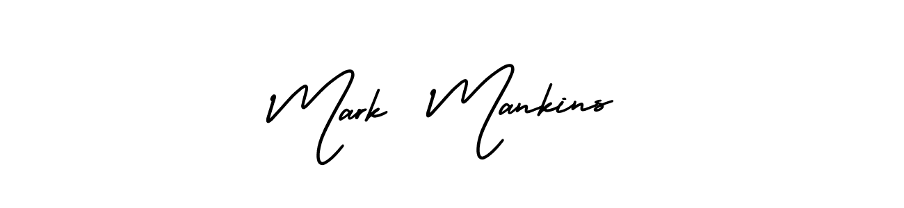 The best way (AmerikaSignatureDemo-Regular) to make a short signature is to pick only two or three words in your name. The name Mark  Mankins include a total of six letters. For converting this name. Mark  Mankins signature style 3 images and pictures png