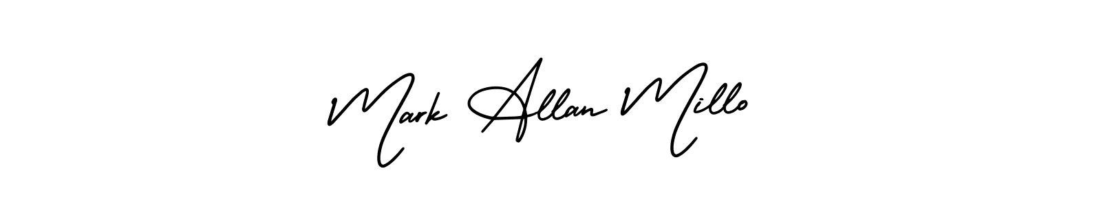 It looks lik you need a new signature style for name Mark Allan Millo. Design unique handwritten (AmerikaSignatureDemo-Regular) signature with our free signature maker in just a few clicks. Mark Allan Millo signature style 3 images and pictures png