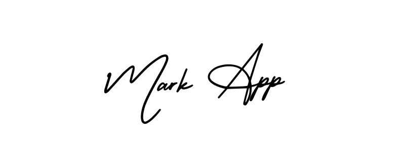 It looks lik you need a new signature style for name Mark App. Design unique handwritten (AmerikaSignatureDemo-Regular) signature with our free signature maker in just a few clicks. Mark App signature style 3 images and pictures png