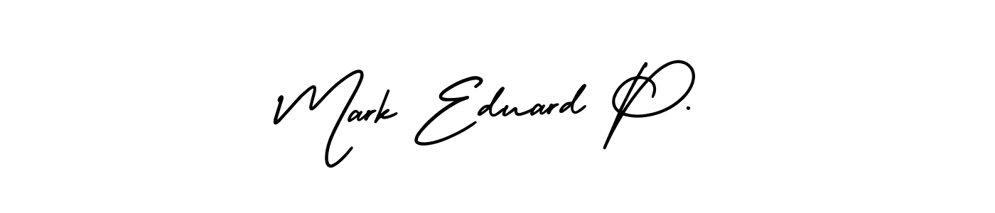 if you are searching for the best signature style for your name Mark Eduard P.. so please give up your signature search. here we have designed multiple signature styles  using AmerikaSignatureDemo-Regular. Mark Eduard P. signature style 3 images and pictures png