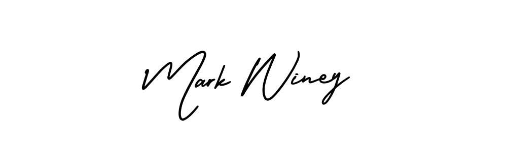 You should practise on your own different ways (AmerikaSignatureDemo-Regular) to write your name (Mark Winey) in signature. don't let someone else do it for you. Mark Winey signature style 3 images and pictures png