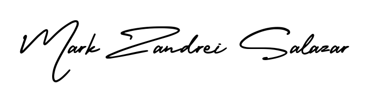 An effortless, minimalist signature concept for Mark Zandrei Salazar using AmerikaSignatureDemo-Regular design. Clean lines that look great on any document. Mark Zandrei Salazar signature style 3 images and pictures png