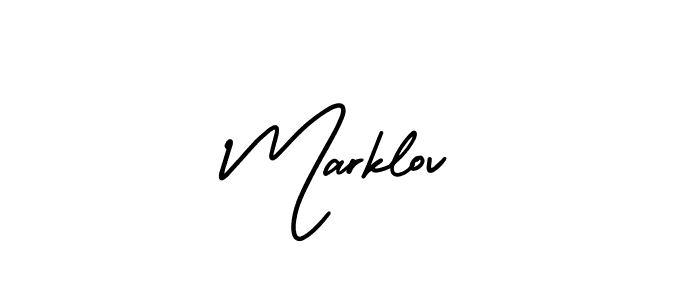 Design your own signature with our free online signature maker. With this signature software, you can create a handwritten (AmerikaSignatureDemo-Regular) signature for name Marklov. Marklov signature style 3 images and pictures png