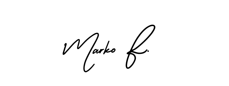 Make a beautiful signature design for name Marko F.. With this signature (AmerikaSignatureDemo-Regular) style, you can create a handwritten signature for free. Marko F. signature style 3 images and pictures png