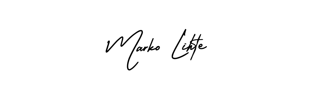 if you are searching for the best signature style for your name Marko Lihte. so please give up your signature search. here we have designed multiple signature styles  using AmerikaSignatureDemo-Regular. Marko Lihte signature style 3 images and pictures png