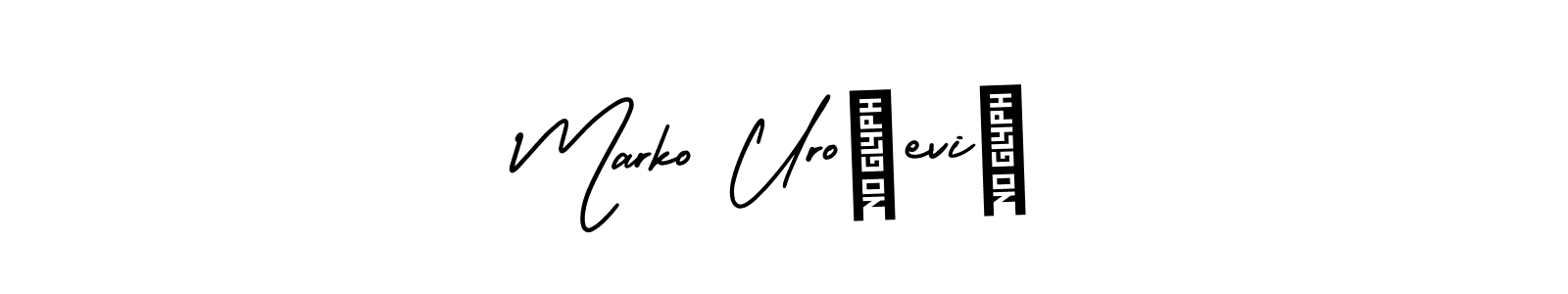if you are searching for the best signature style for your name Marko Urošević. so please give up your signature search. here we have designed multiple signature styles  using AmerikaSignatureDemo-Regular. Marko Urošević signature style 3 images and pictures png