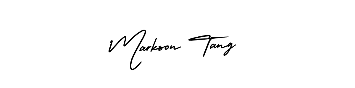 How to Draw Markson Tang signature style? AmerikaSignatureDemo-Regular is a latest design signature styles for name Markson Tang. Markson Tang signature style 3 images and pictures png