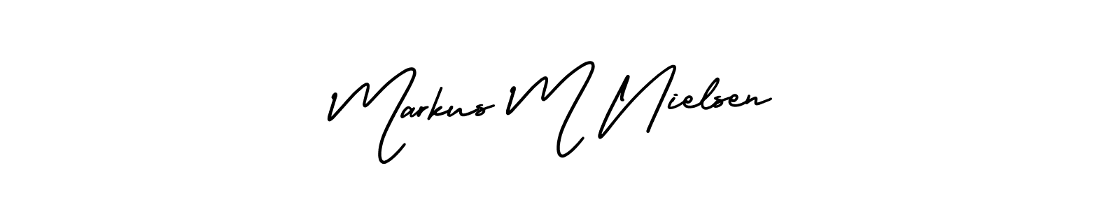 Markus M Nielsen stylish signature style. Best Handwritten Sign (AmerikaSignatureDemo-Regular) for my name. Handwritten Signature Collection Ideas for my name Markus M Nielsen. Markus M Nielsen signature style 3 images and pictures png