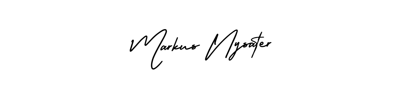 Use a signature maker to create a handwritten signature online. With this signature software, you can design (AmerikaSignatureDemo-Regular) your own signature for name Markus Nysater. Markus Nysater signature style 3 images and pictures png