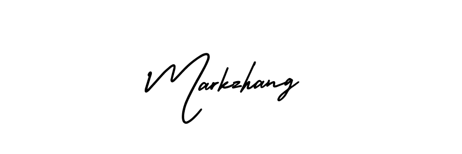 The best way (AmerikaSignatureDemo-Regular) to make a short signature is to pick only two or three words in your name. The name Markzhang include a total of six letters. For converting this name. Markzhang signature style 3 images and pictures png