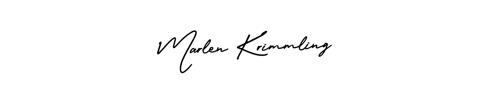 The best way (AmerikaSignatureDemo-Regular) to make a short signature is to pick only two or three words in your name. The name Marlen Krimmling include a total of six letters. For converting this name. Marlen Krimmling signature style 3 images and pictures png