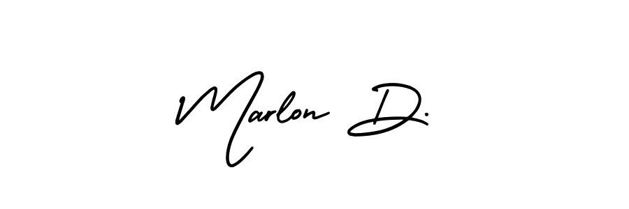 Create a beautiful signature design for name Marlon D.. With this signature (AmerikaSignatureDemo-Regular) fonts, you can make a handwritten signature for free. Marlon D. signature style 3 images and pictures png