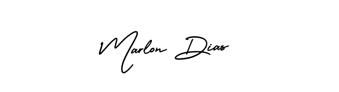 You should practise on your own different ways (AmerikaSignatureDemo-Regular) to write your name (Marlon Dias) in signature. don't let someone else do it for you. Marlon Dias signature style 3 images and pictures png