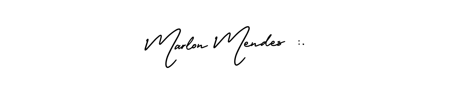 How to make Marlon Mendes :. signature? AmerikaSignatureDemo-Regular is a professional autograph style. Create handwritten signature for Marlon Mendes :. name. Marlon Mendes :. signature style 3 images and pictures png