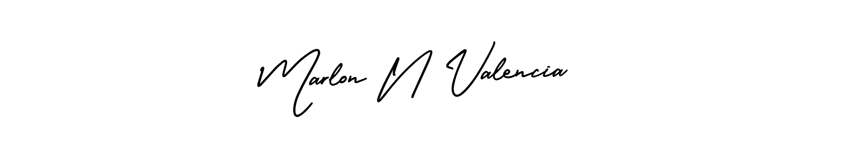 The best way (AmerikaSignatureDemo-Regular) to make a short signature is to pick only two or three words in your name. The name Marlon N Valencia include a total of six letters. For converting this name. Marlon N Valencia signature style 3 images and pictures png