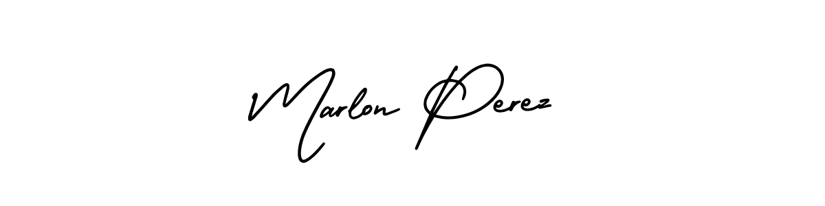 Use a signature maker to create a handwritten signature online. With this signature software, you can design (AmerikaSignatureDemo-Regular) your own signature for name Marlon Perez. Marlon Perez signature style 3 images and pictures png