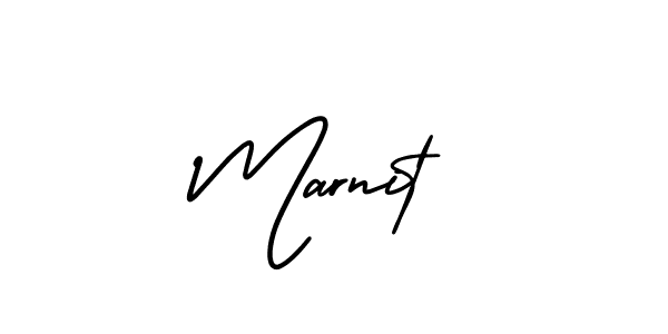 How to make Marnit name signature. Use AmerikaSignatureDemo-Regular style for creating short signs online. This is the latest handwritten sign. Marnit signature style 3 images and pictures png