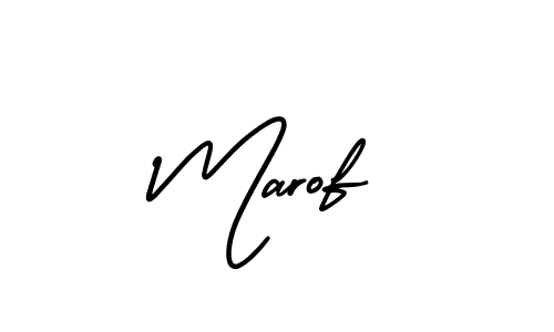 Marof stylish signature style. Best Handwritten Sign (AmerikaSignatureDemo-Regular) for my name. Handwritten Signature Collection Ideas for my name Marof. Marof signature style 3 images and pictures png