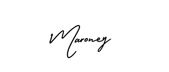 How to make Maroney name signature. Use AmerikaSignatureDemo-Regular style for creating short signs online. This is the latest handwritten sign. Maroney signature style 3 images and pictures png