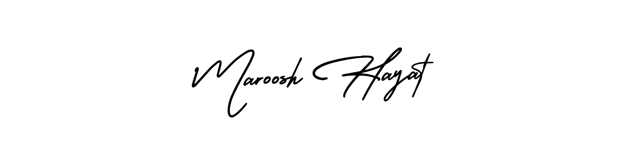 This is the best signature style for the Maroosh Hayat name. Also you like these signature font (AmerikaSignatureDemo-Regular). Mix name signature. Maroosh Hayat signature style 3 images and pictures png