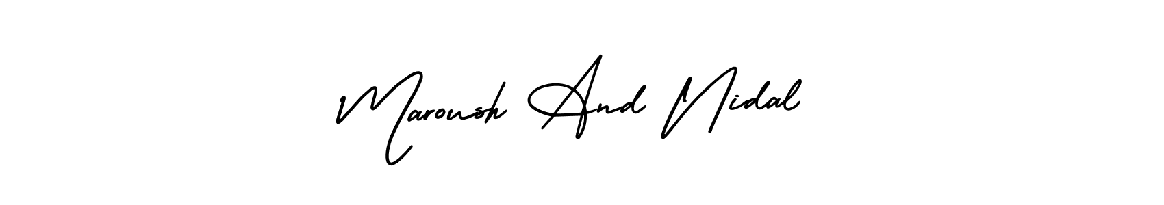 Here are the top 10 professional signature styles for the name Maroush And Nidal. These are the best autograph styles you can use for your name. Maroush And Nidal signature style 3 images and pictures png