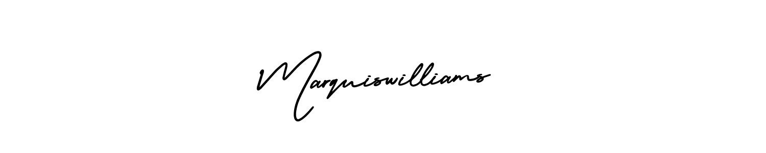 Marquiswilliams stylish signature style. Best Handwritten Sign (AmerikaSignatureDemo-Regular) for my name. Handwritten Signature Collection Ideas for my name Marquiswilliams. Marquiswilliams signature style 3 images and pictures png