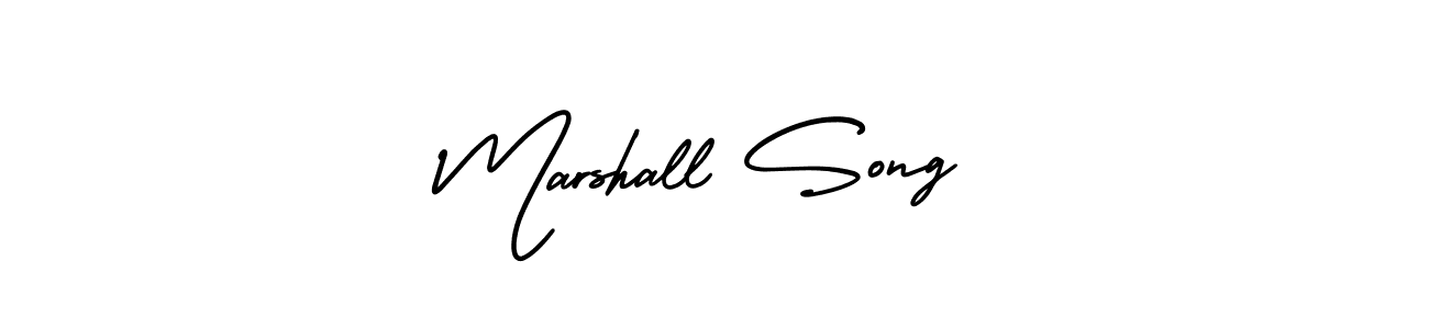 You should practise on your own different ways (AmerikaSignatureDemo-Regular) to write your name (Marshall Song) in signature. don't let someone else do it for you. Marshall Song signature style 3 images and pictures png