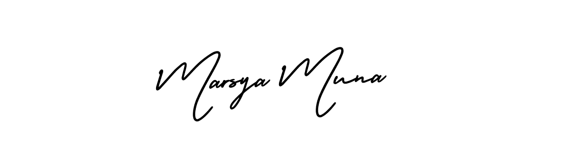 Best and Professional Signature Style for Marsya Muna. AmerikaSignatureDemo-Regular Best Signature Style Collection. Marsya Muna signature style 3 images and pictures png