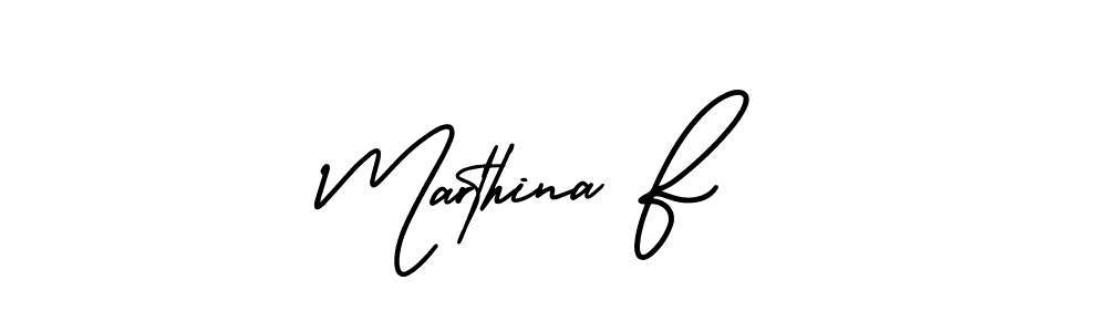 Also we have Marthina F name is the best signature style. Create professional handwritten signature collection using AmerikaSignatureDemo-Regular autograph style. Marthina F signature style 3 images and pictures png