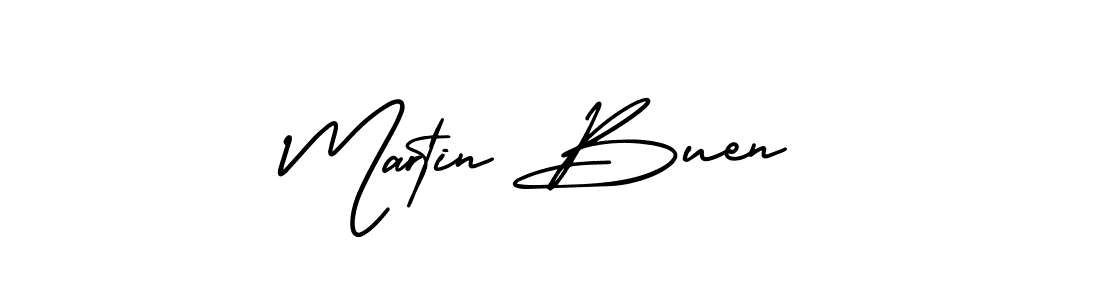How to make Martin Buen name signature. Use AmerikaSignatureDemo-Regular style for creating short signs online. This is the latest handwritten sign. Martin Buen signature style 3 images and pictures png