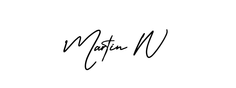 Use a signature maker to create a handwritten signature online. With this signature software, you can design (AmerikaSignatureDemo-Regular) your own signature for name Martin W. Martin W signature style 3 images and pictures png