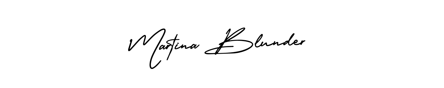 The best way (AmerikaSignatureDemo-Regular) to make a short signature is to pick only two or three words in your name. The name Martina Blunder include a total of six letters. For converting this name. Martina Blunder signature style 3 images and pictures png