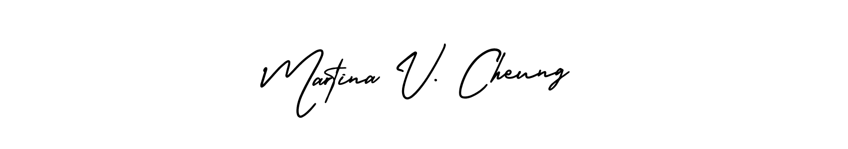 Design your own signature with our free online signature maker. With this signature software, you can create a handwritten (AmerikaSignatureDemo-Regular) signature for name Martina V. Cheung. Martina V. Cheung signature style 3 images and pictures png