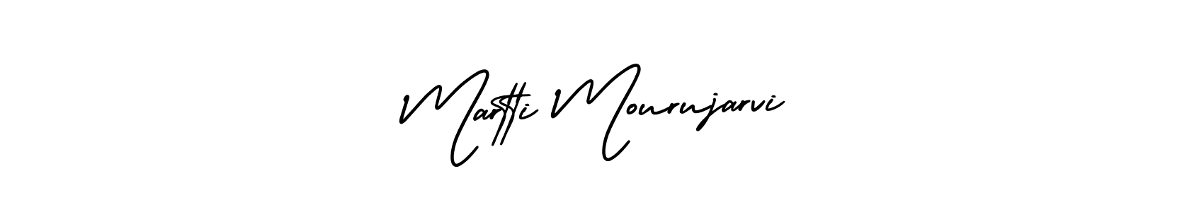 You should practise on your own different ways (AmerikaSignatureDemo-Regular) to write your name (Martti Mourujarvi) in signature. don't let someone else do it for you. Martti Mourujarvi signature style 3 images and pictures png