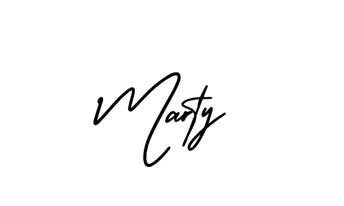 Design your own signature with our free online signature maker. With this signature software, you can create a handwritten (AmerikaSignatureDemo-Regular) signature for name Marty. Marty signature style 3 images and pictures png