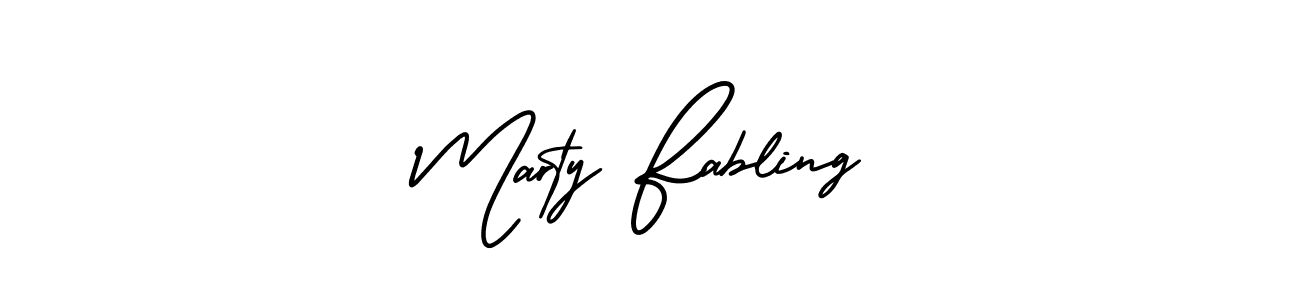 It looks lik you need a new signature style for name Marty Fabling. Design unique handwritten (AmerikaSignatureDemo-Regular) signature with our free signature maker in just a few clicks. Marty Fabling signature style 3 images and pictures png
