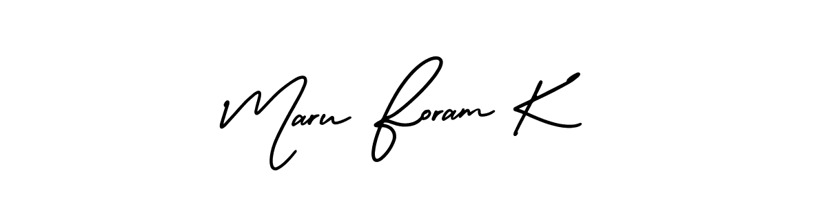 Use a signature maker to create a handwritten signature online. With this signature software, you can design (AmerikaSignatureDemo-Regular) your own signature for name Maru Foram K. Maru Foram K signature style 3 images and pictures png