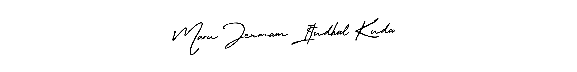 Check out images of Autograph of Maru Jenmam Itudhal Kuda name. Actor Maru Jenmam Itudhal Kuda Signature Style. AmerikaSignatureDemo-Regular is a professional sign style online. Maru Jenmam Itudhal Kuda signature style 3 images and pictures png