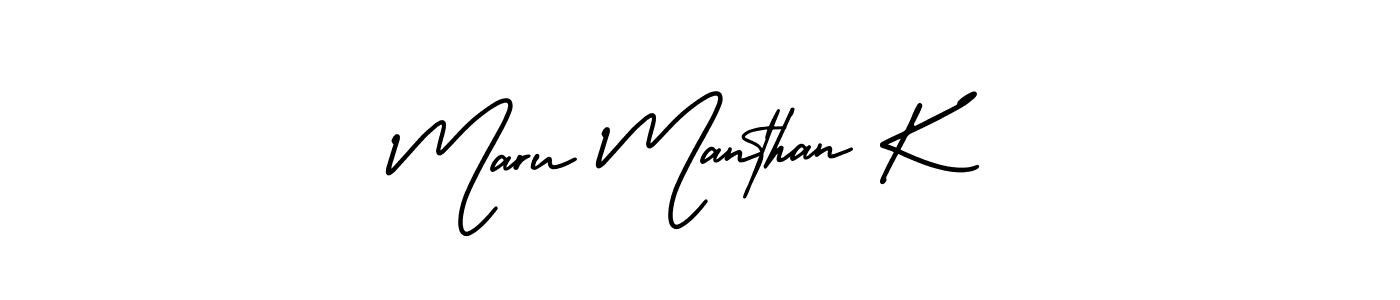 How to make Maru Manthan K name signature. Use AmerikaSignatureDemo-Regular style for creating short signs online. This is the latest handwritten sign. Maru Manthan K signature style 3 images and pictures png