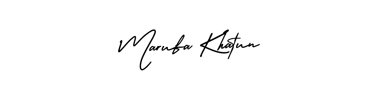 Marufa Khatun stylish signature style. Best Handwritten Sign (AmerikaSignatureDemo-Regular) for my name. Handwritten Signature Collection Ideas for my name Marufa Khatun. Marufa Khatun signature style 3 images and pictures png