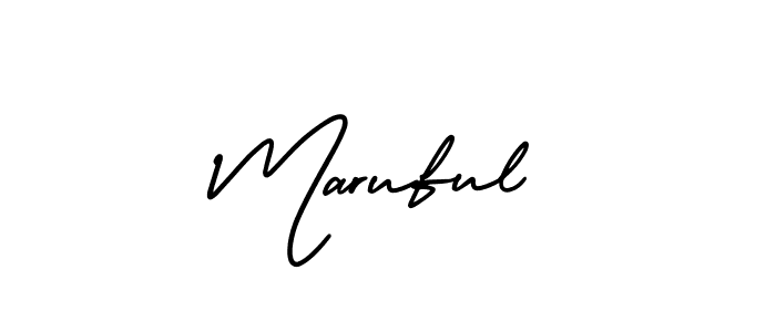 Use a signature maker to create a handwritten signature online. With this signature software, you can design (AmerikaSignatureDemo-Regular) your own signature for name Maruful. Maruful signature style 3 images and pictures png