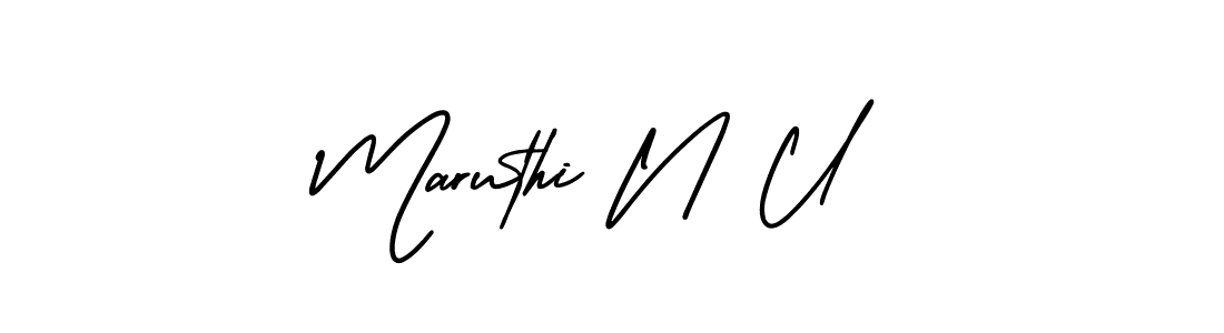 It looks lik you need a new signature style for name Maruthi N U. Design unique handwritten (AmerikaSignatureDemo-Regular) signature with our free signature maker in just a few clicks. Maruthi N U signature style 3 images and pictures png