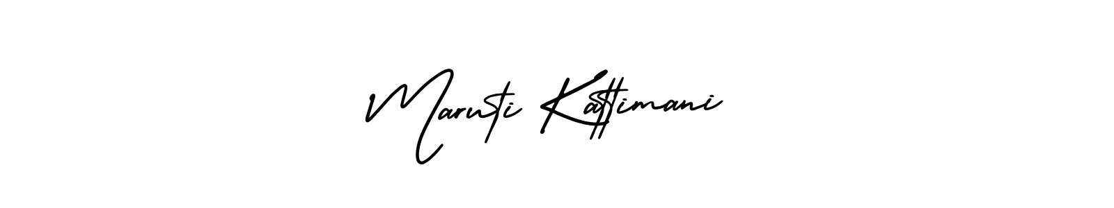 The best way (AmerikaSignatureDemo-Regular) to make a short signature is to pick only two or three words in your name. The name Maruti Kattimani include a total of six letters. For converting this name. Maruti Kattimani signature style 3 images and pictures png