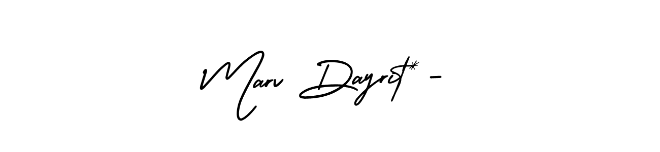 You should practise on your own different ways (AmerikaSignatureDemo-Regular) to write your name (Marv Dayrit*-) in signature. don't let someone else do it for you. Marv Dayrit*- signature style 3 images and pictures png