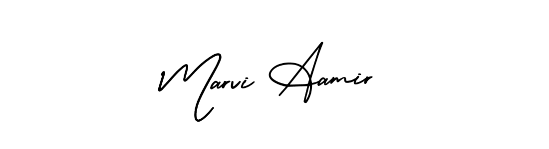 It looks lik you need a new signature style for name Marvi Aamir. Design unique handwritten (AmerikaSignatureDemo-Regular) signature with our free signature maker in just a few clicks. Marvi Aamir signature style 3 images and pictures png