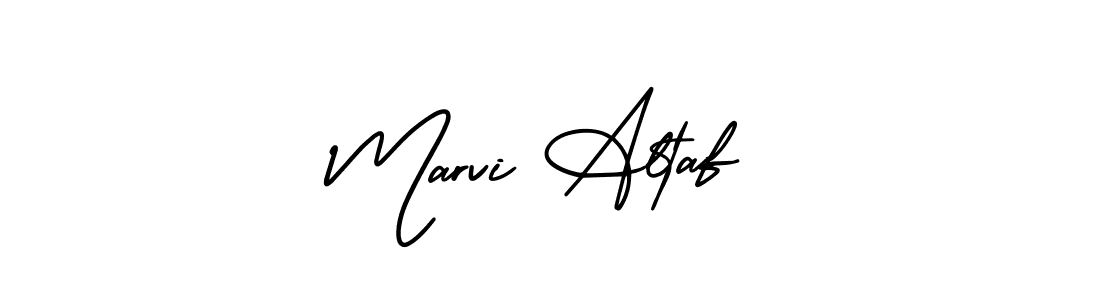 You should practise on your own different ways (AmerikaSignatureDemo-Regular) to write your name (Marvi Altaf) in signature. don't let someone else do it for you. Marvi Altaf signature style 3 images and pictures png