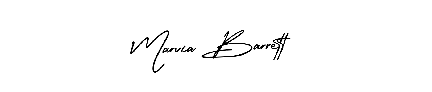 The best way (AmerikaSignatureDemo-Regular) to make a short signature is to pick only two or three words in your name. The name Marvia Barrett include a total of six letters. For converting this name. Marvia Barrett signature style 3 images and pictures png