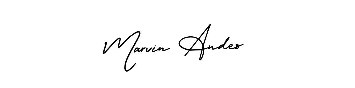 Design your own signature with our free online signature maker. With this signature software, you can create a handwritten (AmerikaSignatureDemo-Regular) signature for name Marvin Andes. Marvin Andes signature style 3 images and pictures png