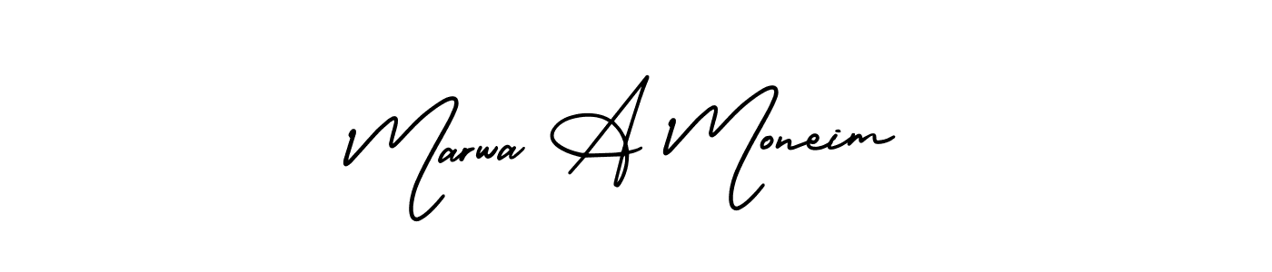Marwa A Moneim stylish signature style. Best Handwritten Sign (AmerikaSignatureDemo-Regular) for my name. Handwritten Signature Collection Ideas for my name Marwa A Moneim. Marwa A Moneim signature style 3 images and pictures png