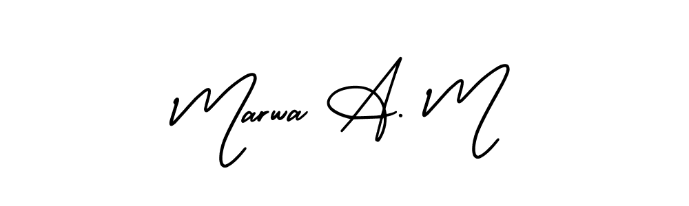 Similarly AmerikaSignatureDemo-Regular is the best handwritten signature design. Signature creator online .You can use it as an online autograph creator for name Marwa A. M. Marwa A. M signature style 3 images and pictures png